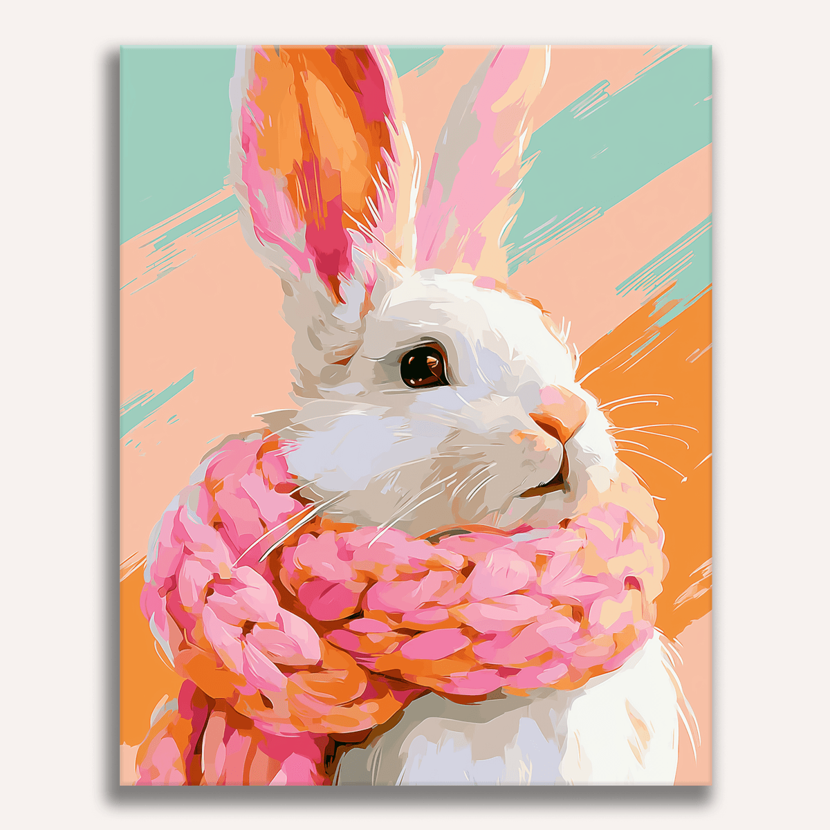Rabbit's Pink Scarf - Number Artist Paint by Numbers Kits