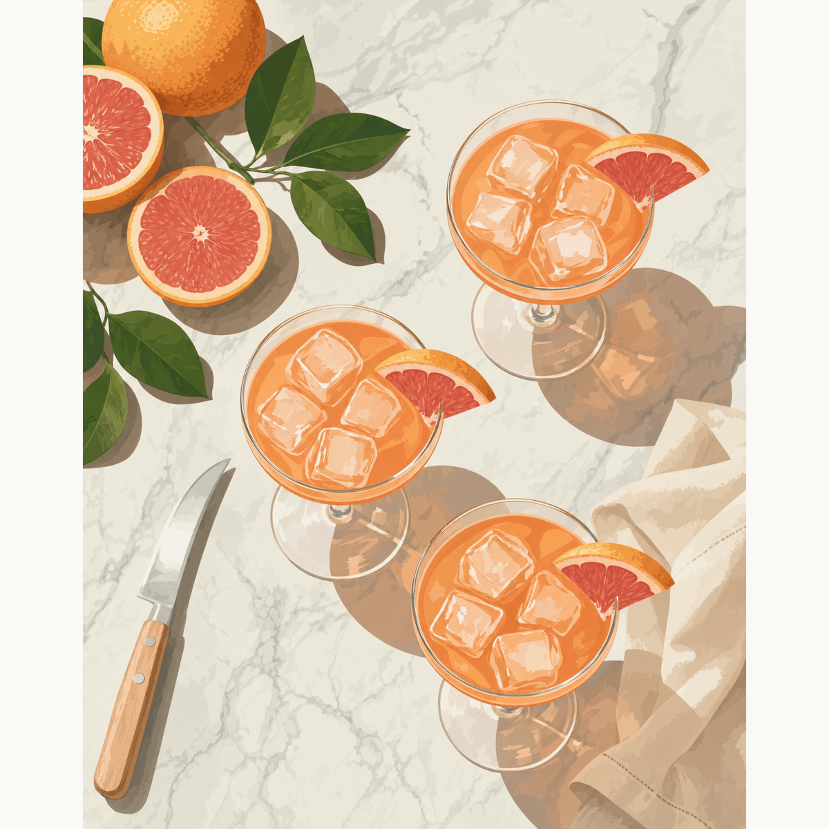 Grapefruit Cheers - Number Artist Paint by Numbers Kits