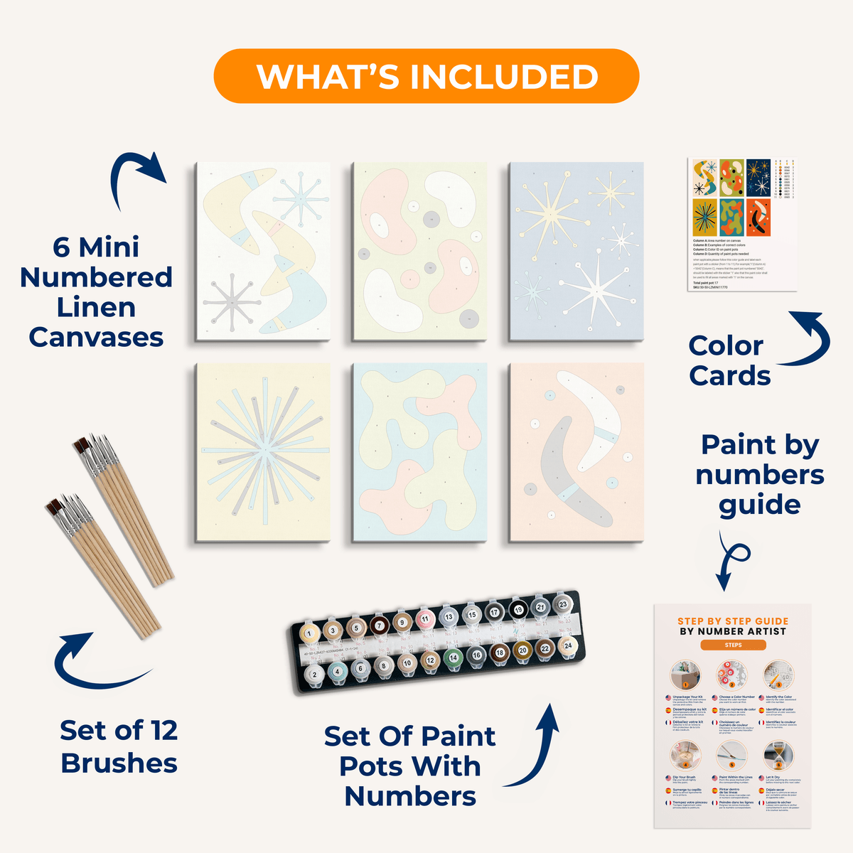 Atomic Age Abstracts - Number Artist Paint by Numbers Kits