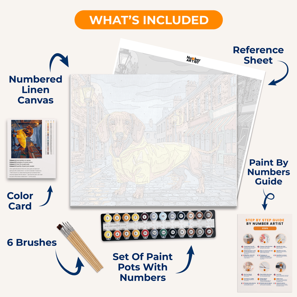Puddle Day Dachshund - Number Artist Paint by Numbers Kits