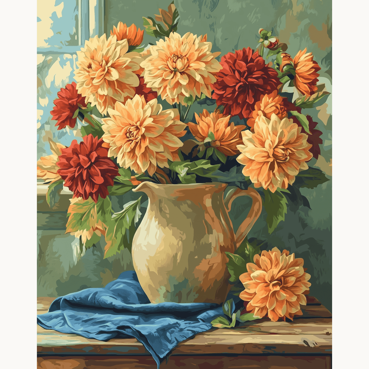 Autumn Dahlias - Number Artist Paint by Numbers Kits