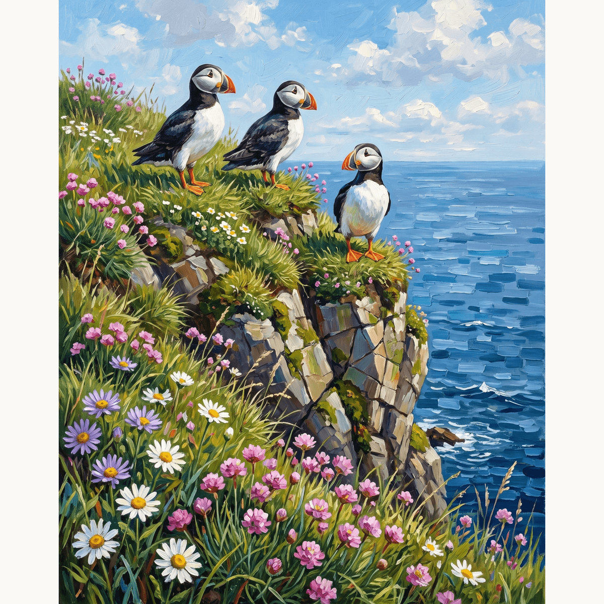 Puffin Cliffside - Number Artist Paint by Numbers Kits