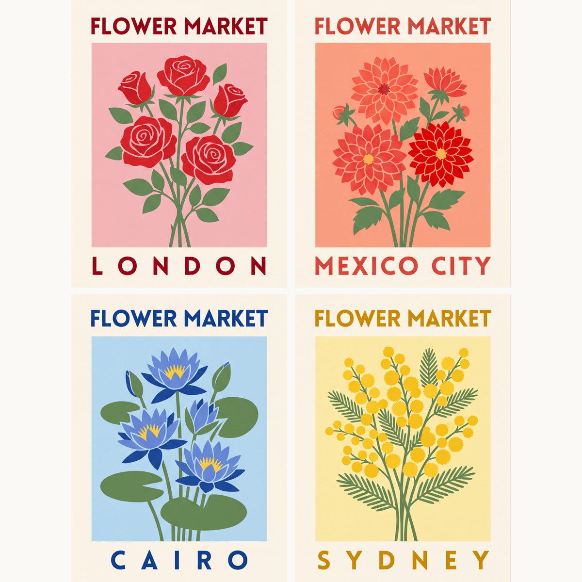 Flower Market Passport - Number Artist Paint by Numbers Kits
