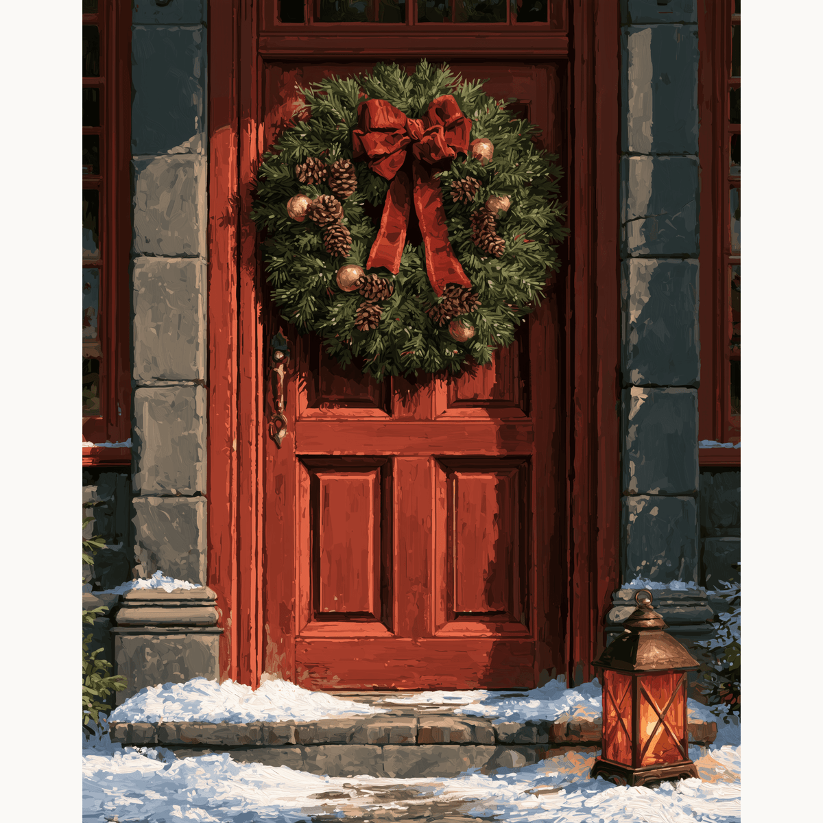 Velvet Door Wreath - Number Artist Paint by Numbers Kits
