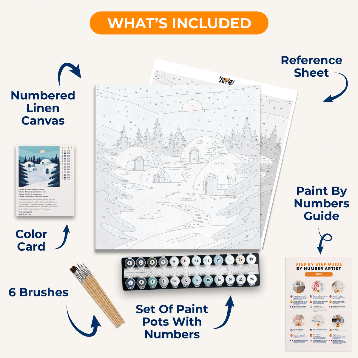 Igloo Village - Number Artist Paint by Numbers Kits