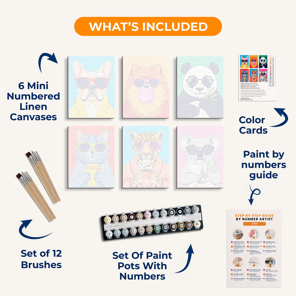 Pop Art Animals - Number Artist Paint by Numbers Kits