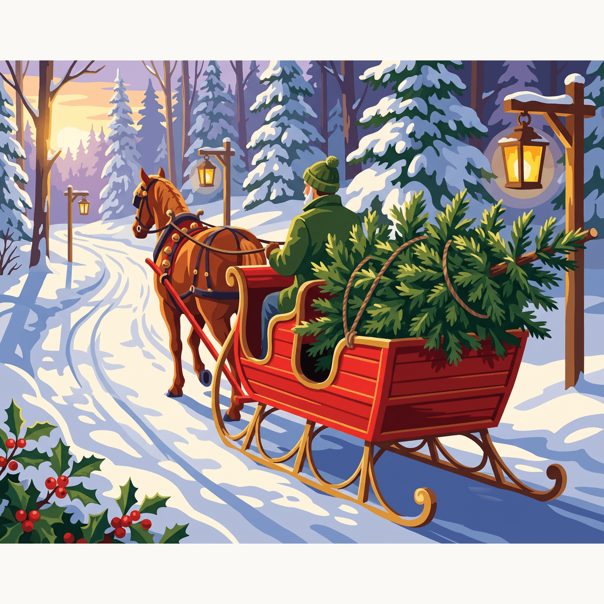 Sleigh Ride Home - Number Artist Paint by Numbers Kits