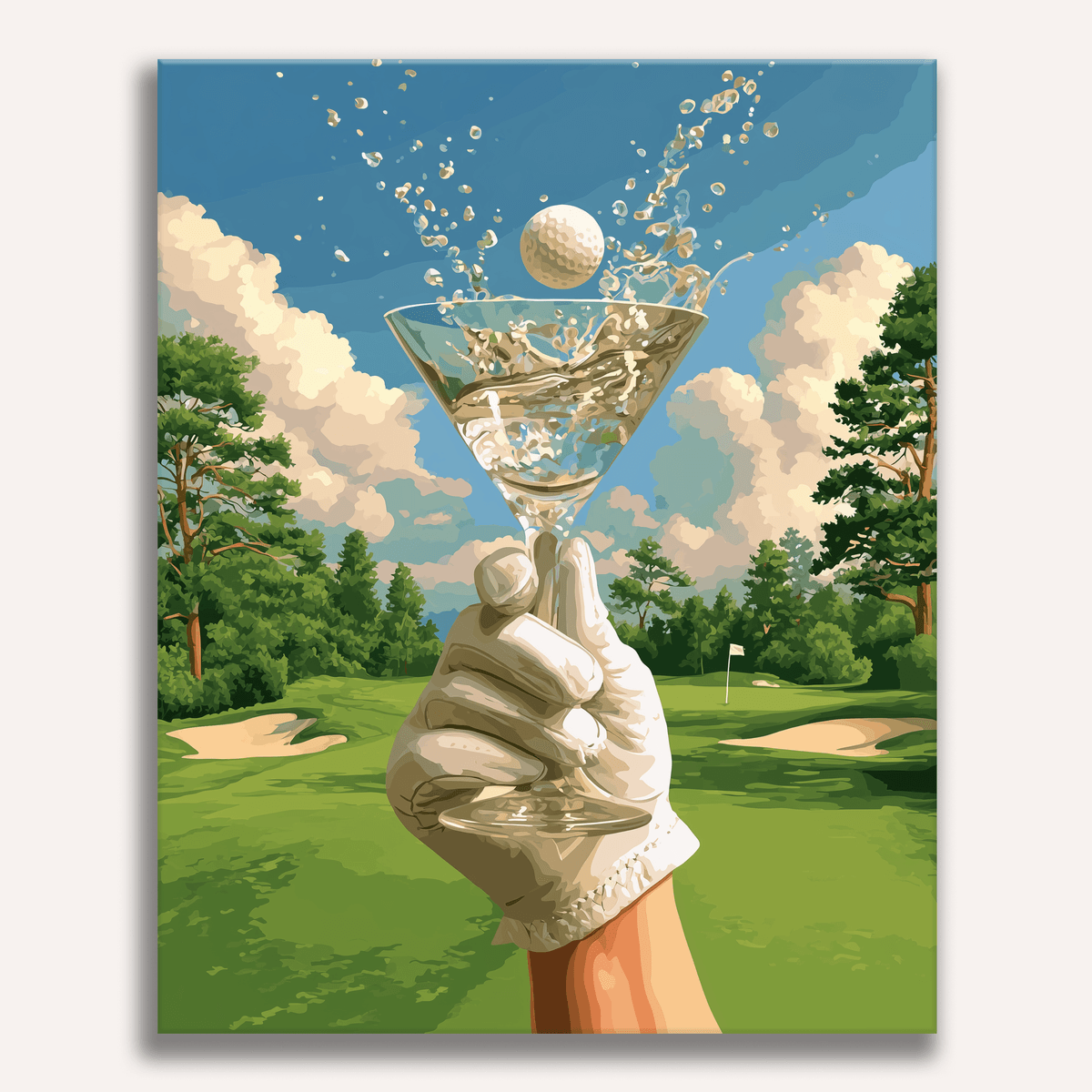 Martini Golfing - Number Artist Paint by Numbers Kits