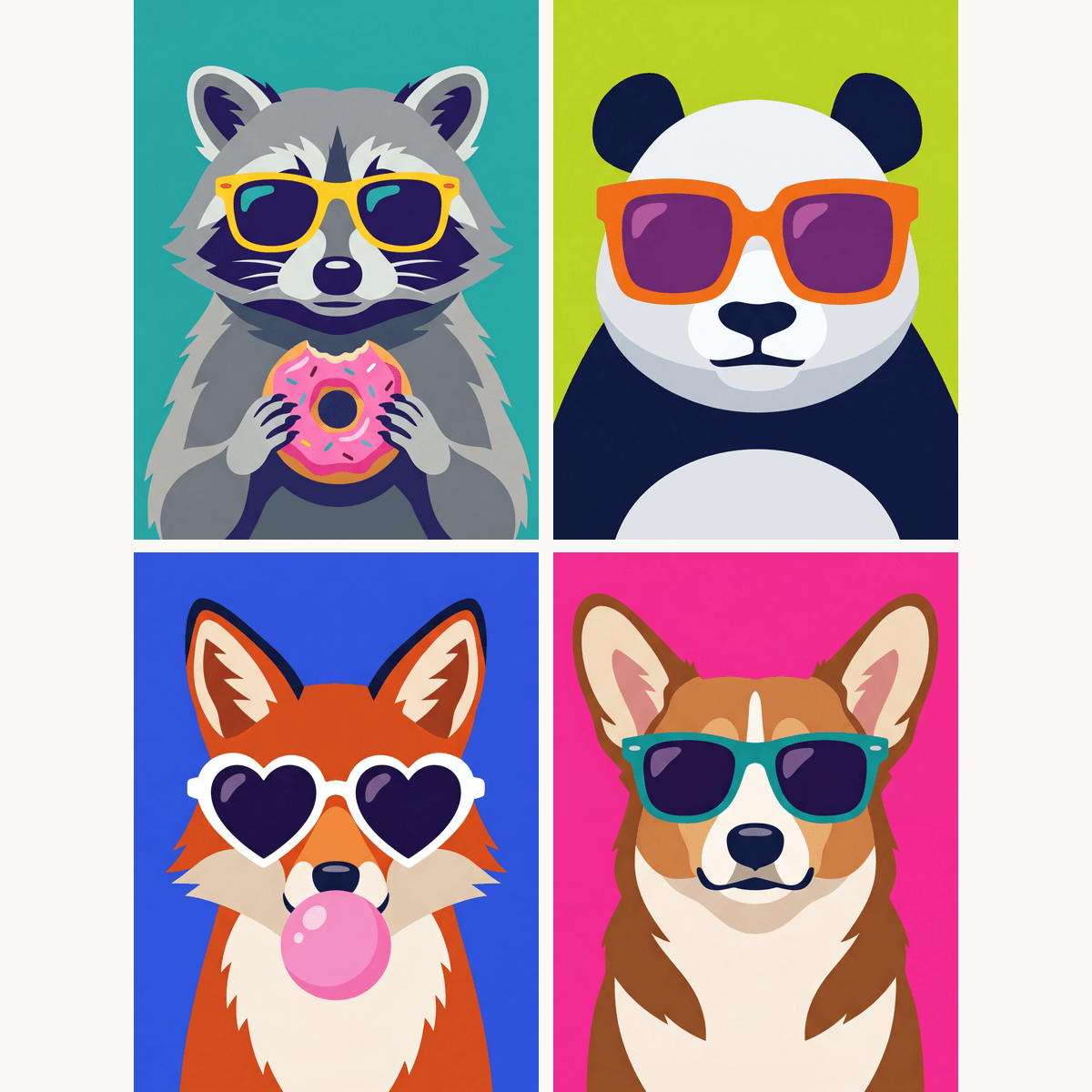 Pop Art Animals Vol. 2 - Number Artist Paint by Numbers Kits