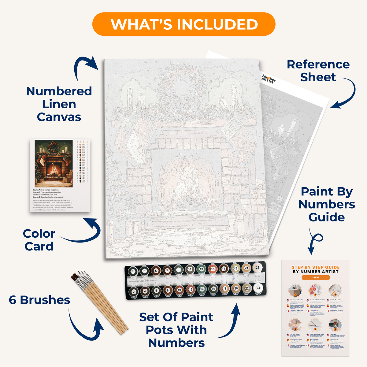 Fireplace Wonders - Number Artist Paint by Numbers Kits