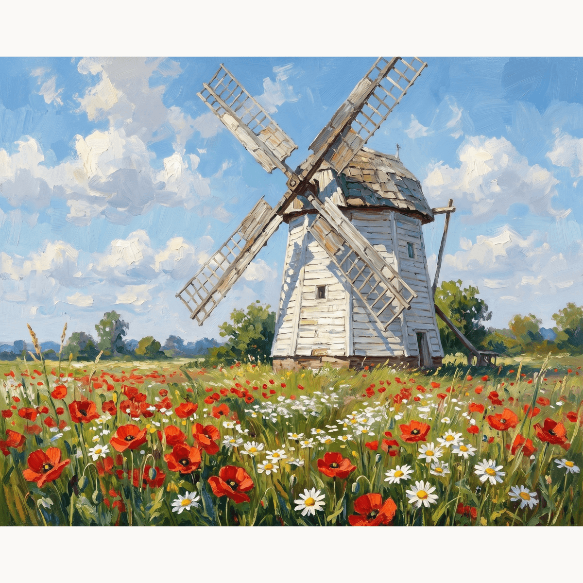 Windmill Poppies - Number Artist Paint by Numbers Kits