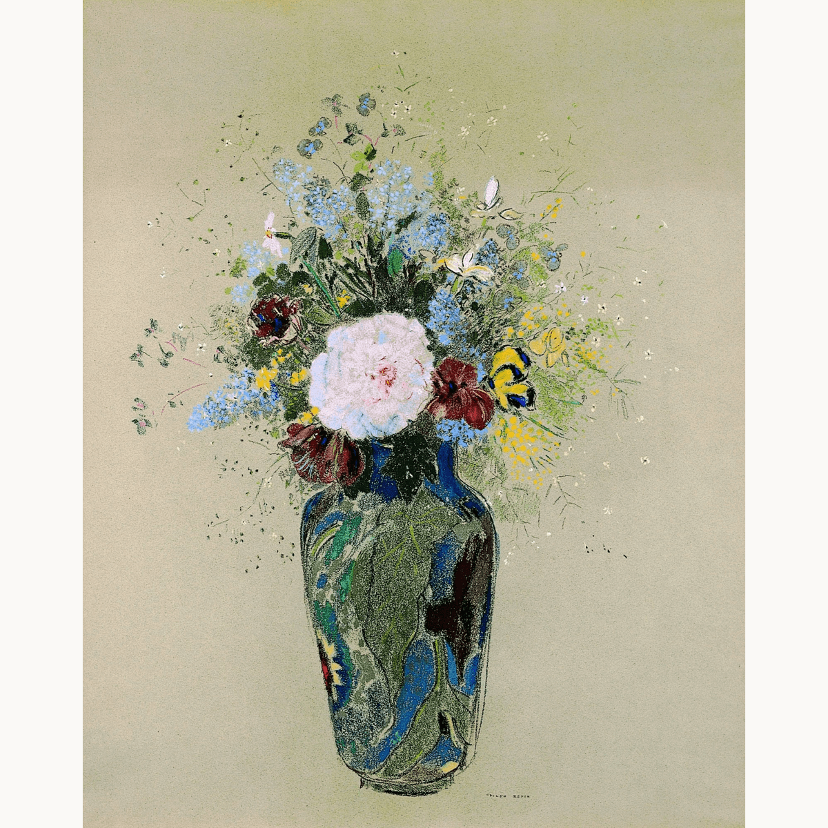 Vase of Flowers by Odilon Redon - Number Artist Paint by Numbers Kits