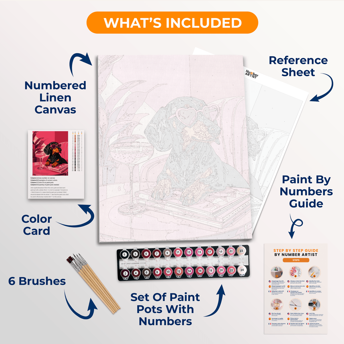Romantic Pup - Number Artist Paint by Numbers Kits