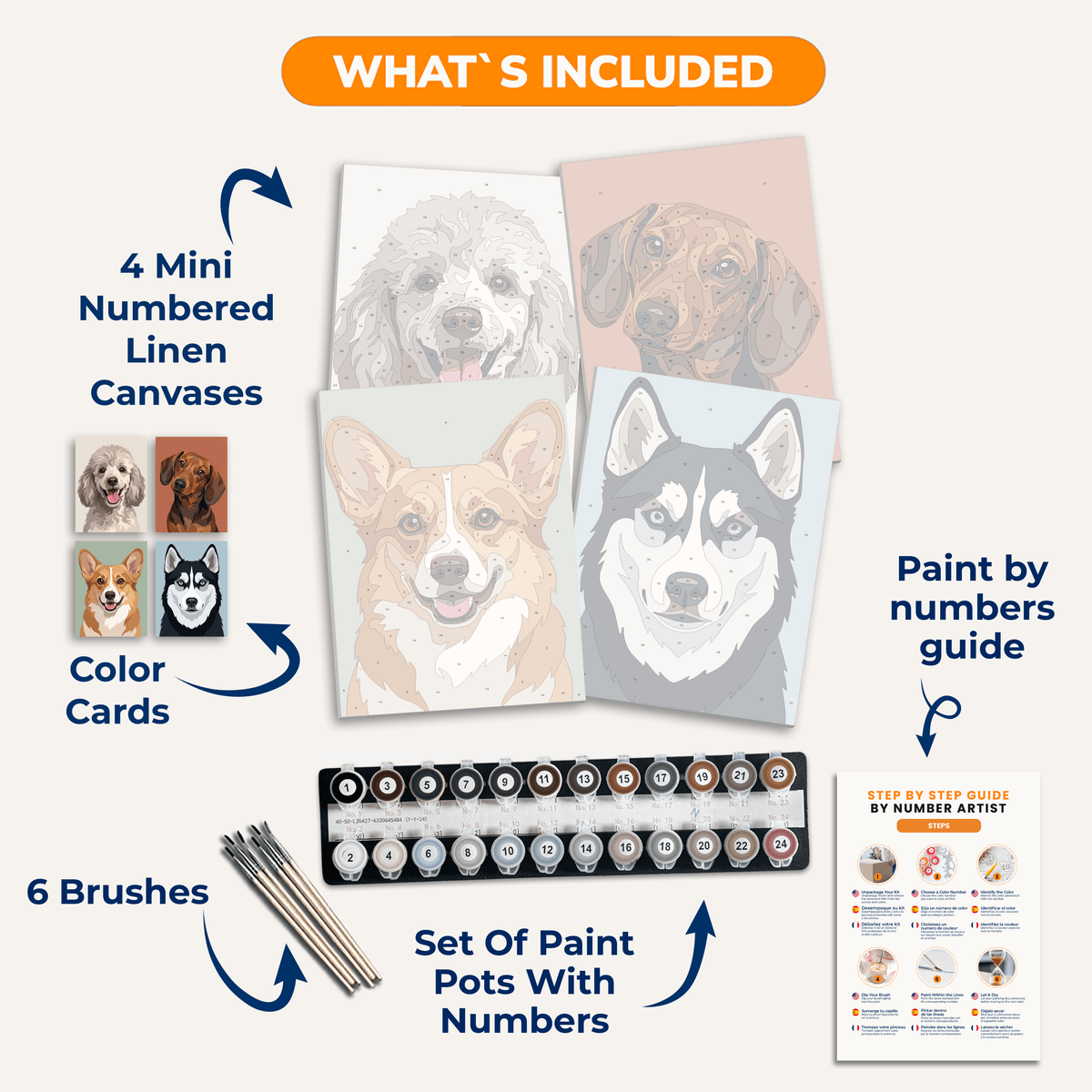 Pup Portraits Vol. 2 - Number Artist Paint by Numbers Kits
