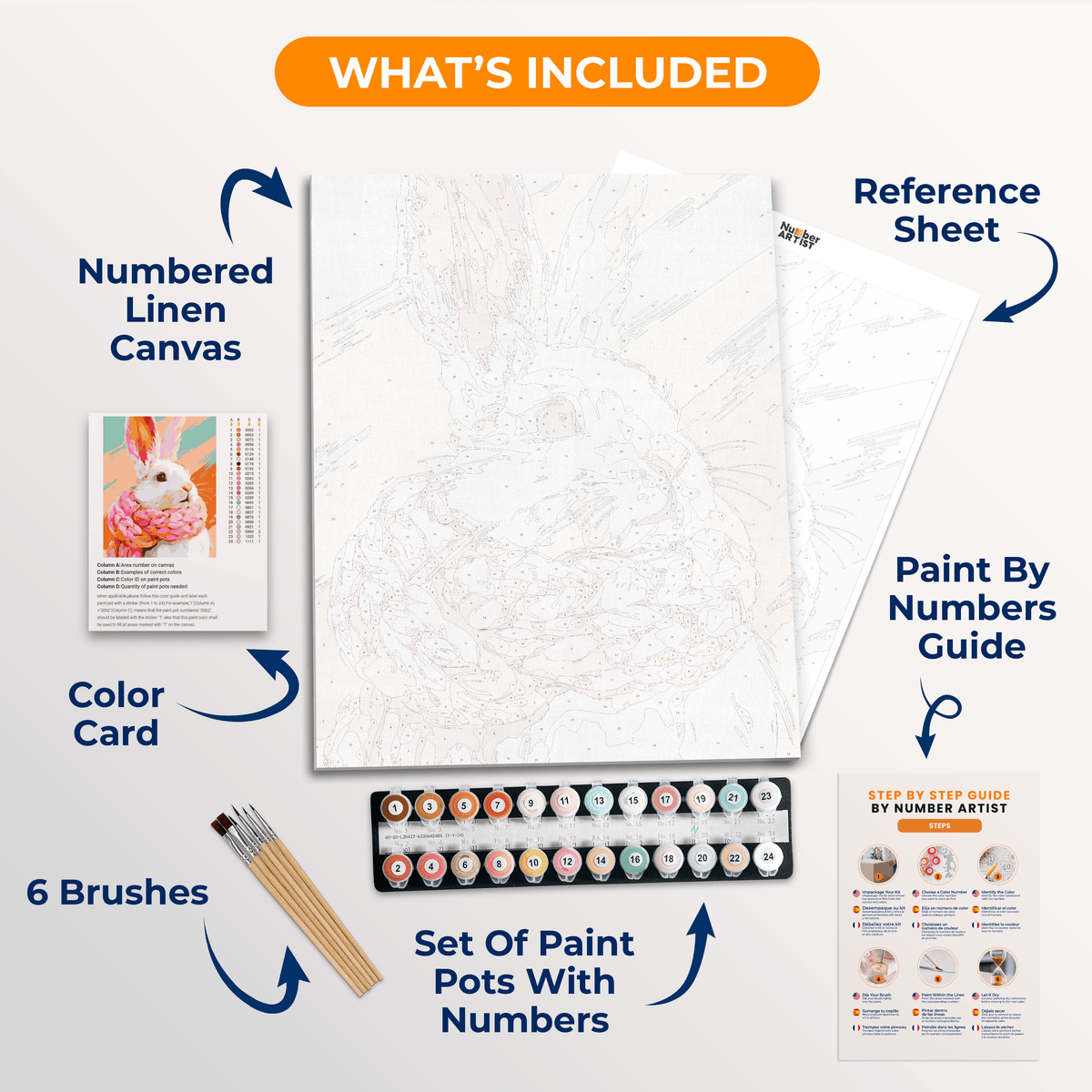 Rabbit's Pink Scarf - Number Artist Paint by Numbers Kits