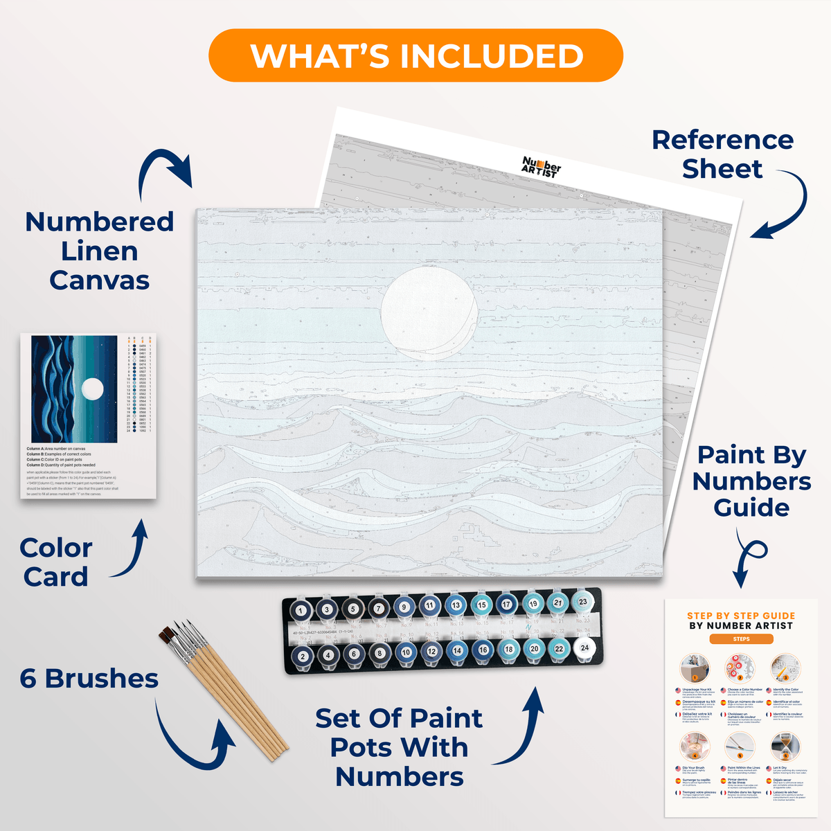 Moonlit Waves - Number Artist Paint by Numbers Kits