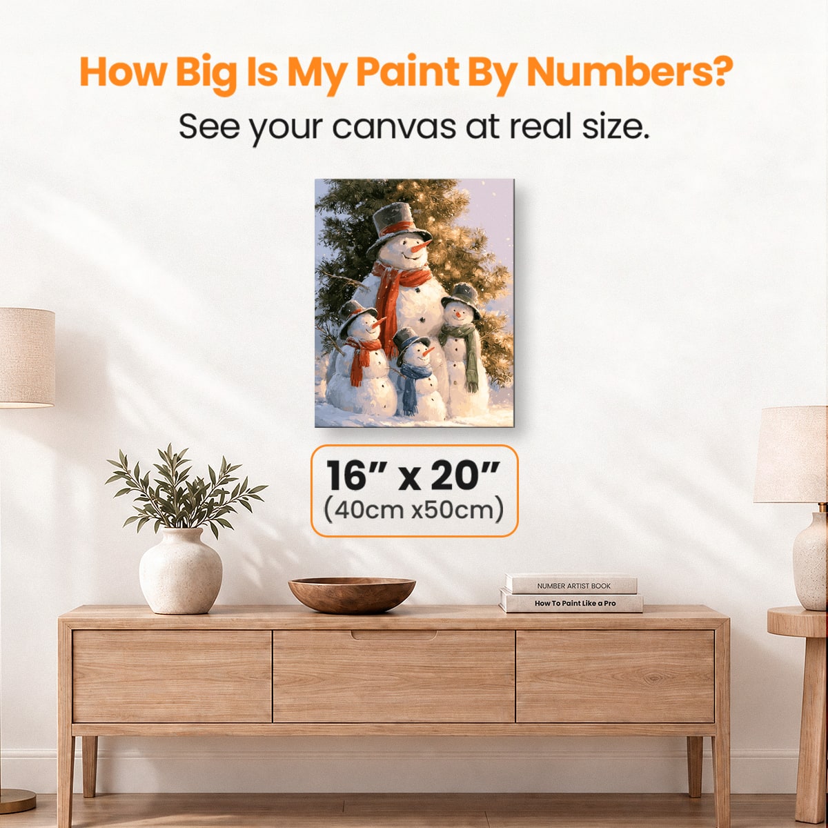 Snowman Family - Number Artist Paint by Numbers Kits