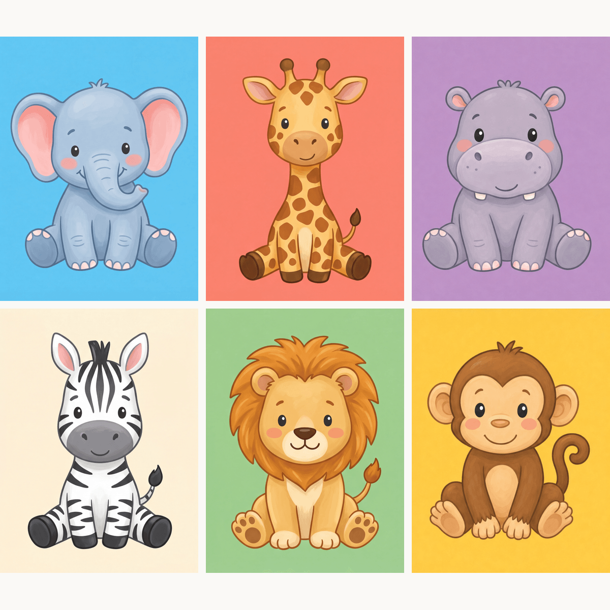 Safari Babies - Number Artist Paint by Numbers Kits