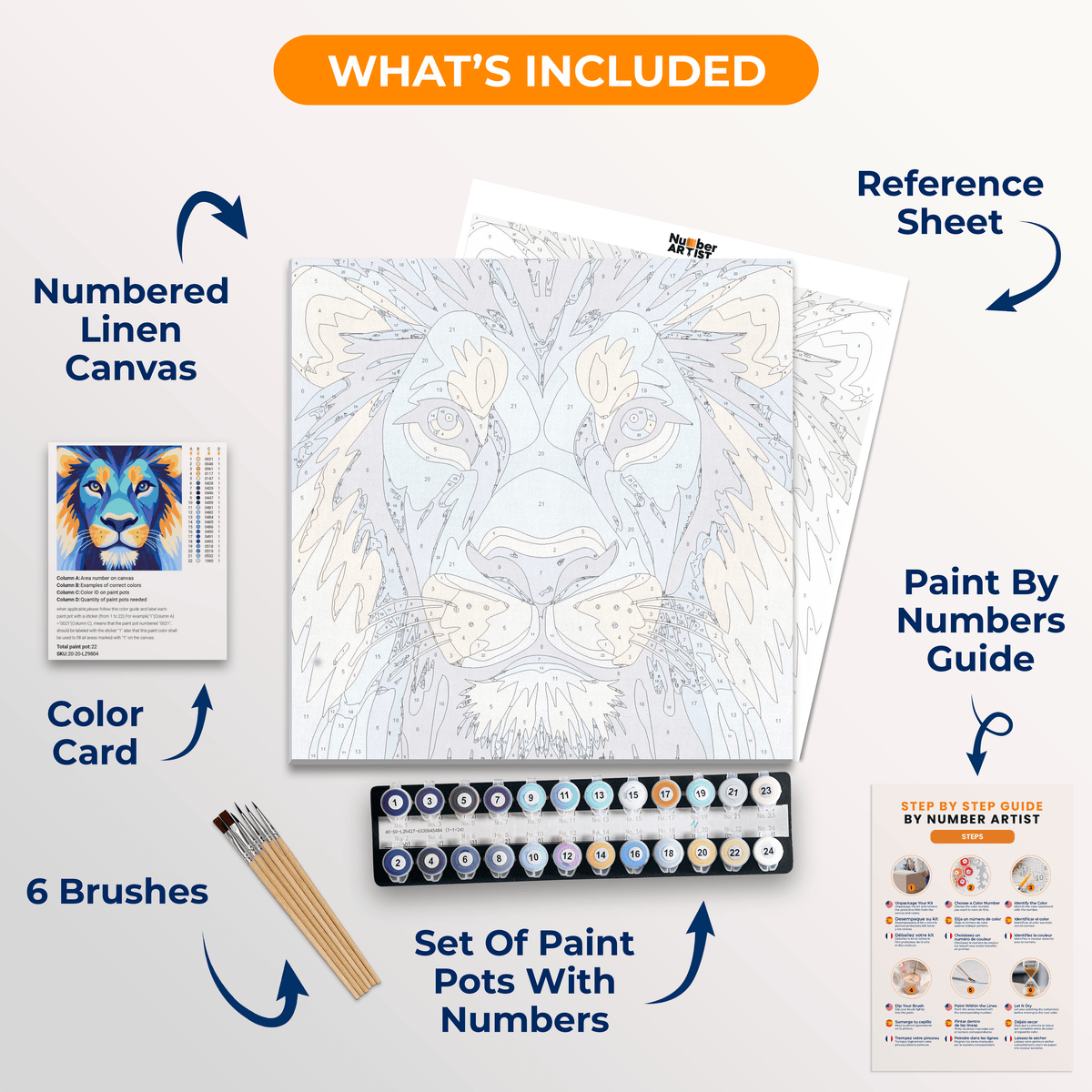 Abstract Lion - Number Artist Paint by Numbers Kits