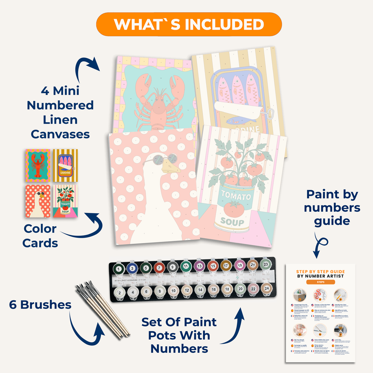 Pop Art Pantry - Number Artist Paint by Numbers Kits