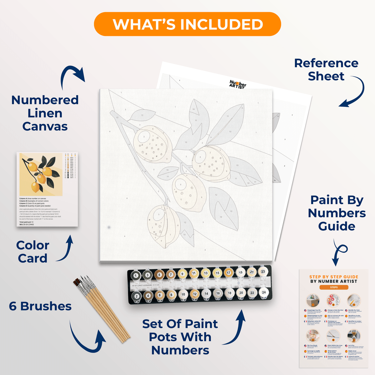 Ripe Lemons - Number Artist Paint by Numbers Kits