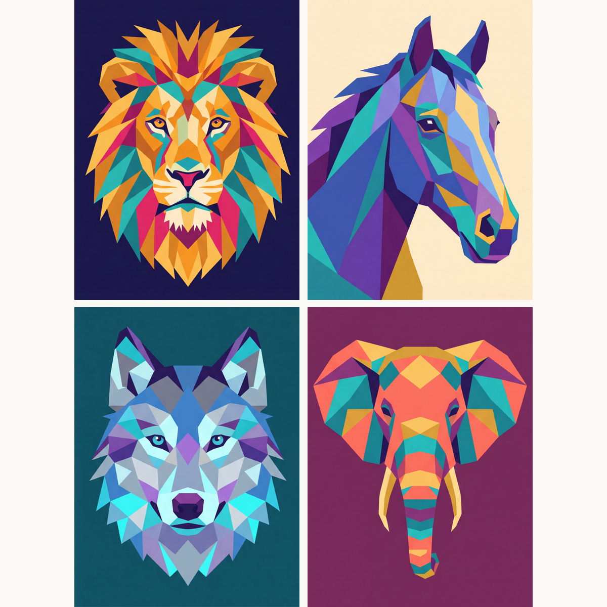 Low Poly Animals - Number Artist Paint by Numbers Kits