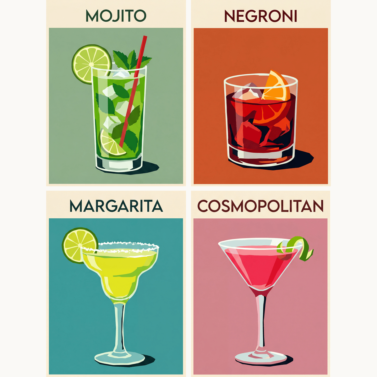 Classic Cocktails - Number Artist Paint by Numbers Kits
