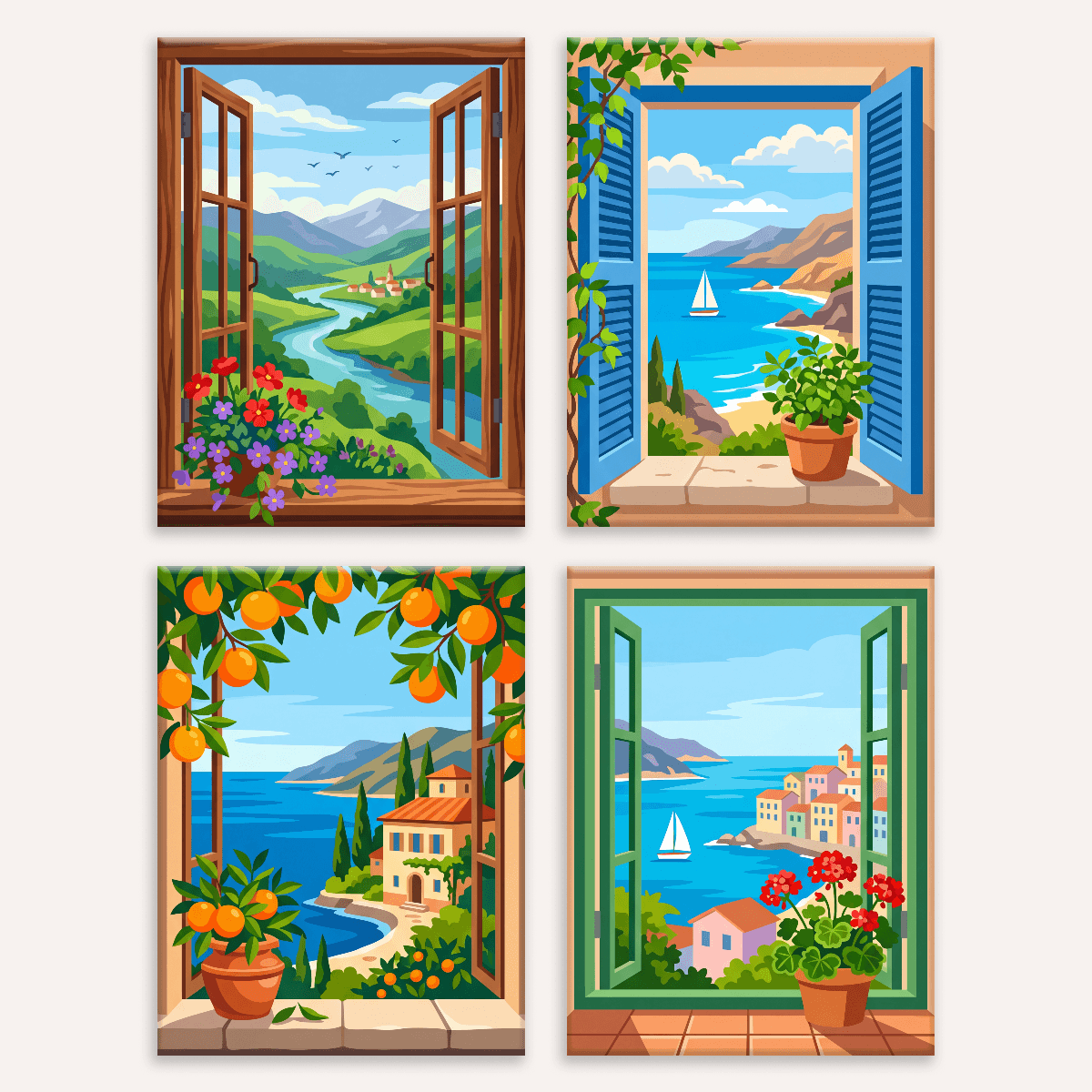 Window Views Vol. 1 - Number Artist Paint by Numbers Kits