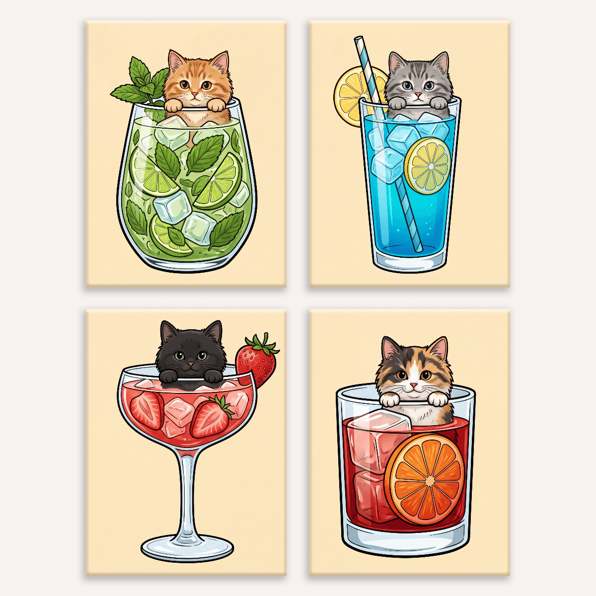 Cocktail Kittens - Number Artist Paint by Numbers Kits