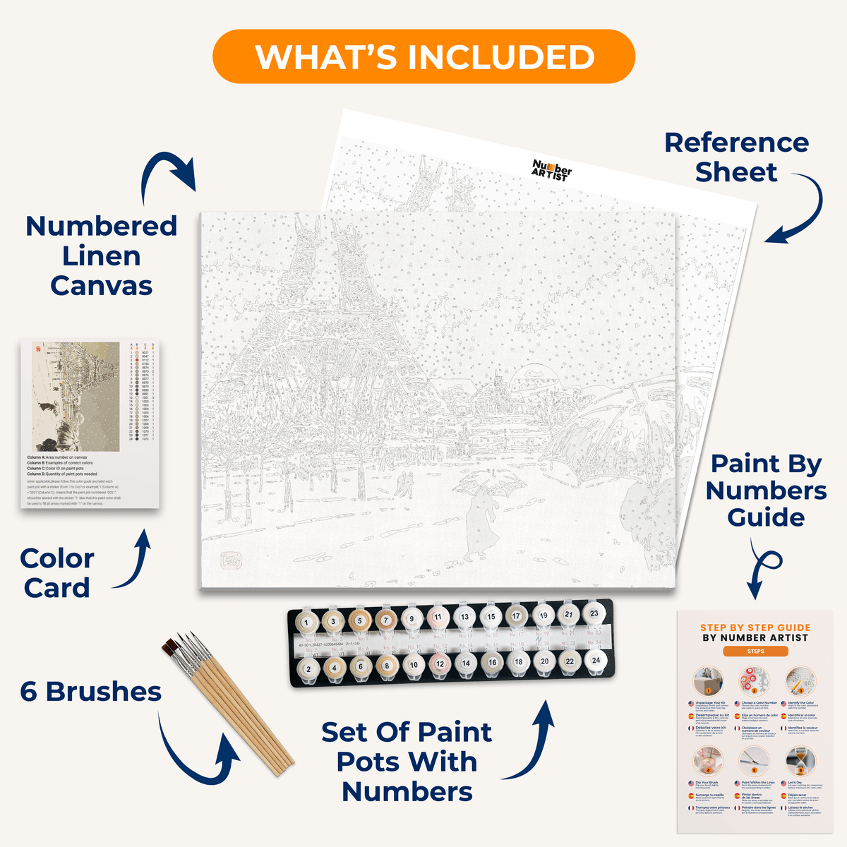 La Tour en construction, vue du Trocad������ro by Henri Riviere - Number Artist Paint by Numbers Kits