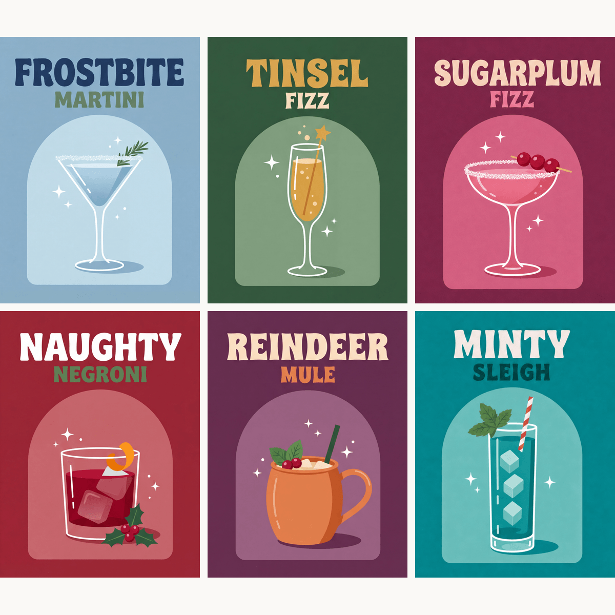 Christmas Cocktails - Number Artist Paint by Numbers Kits