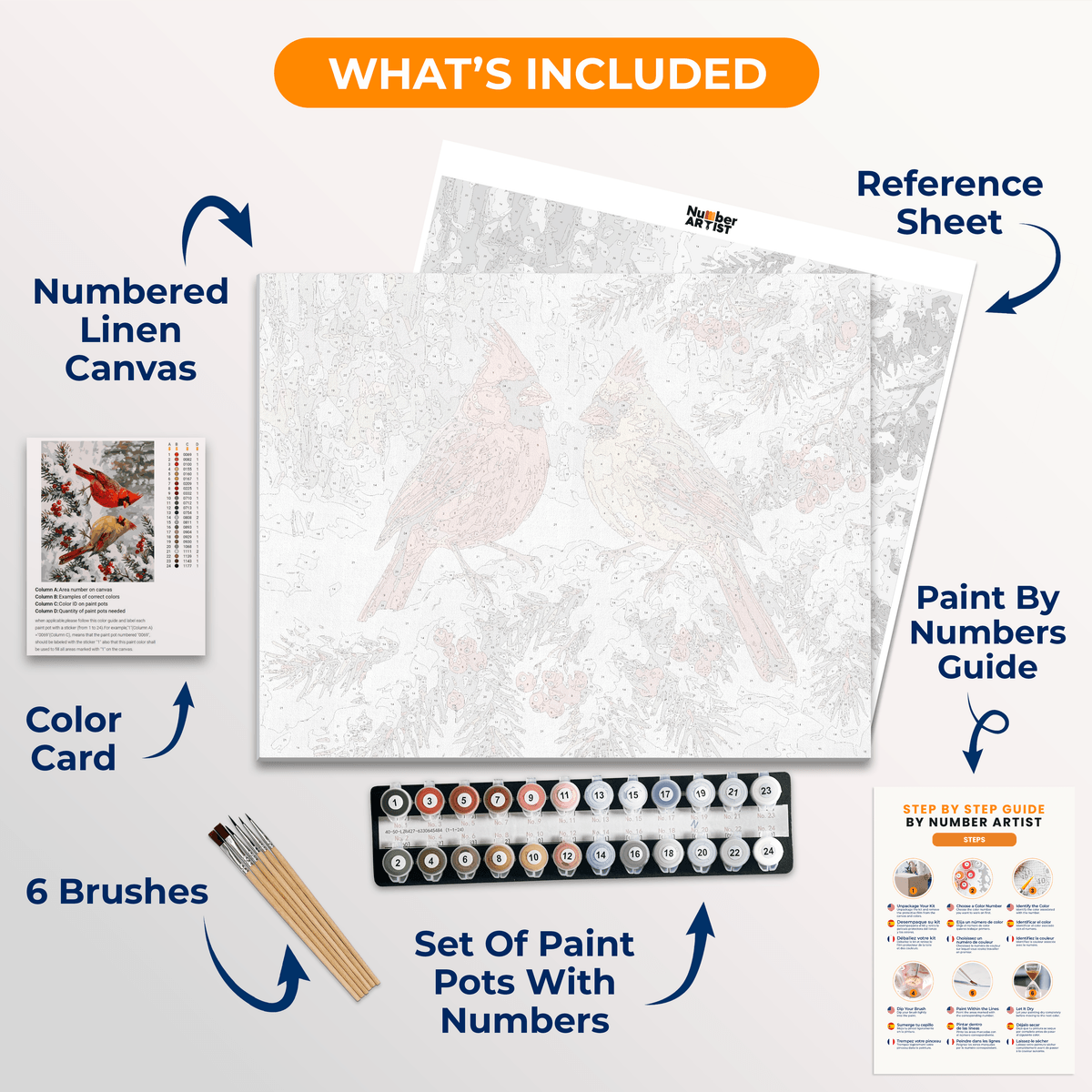 Cardinal Winter Glow - Number Artist Paint by Numbers Kits