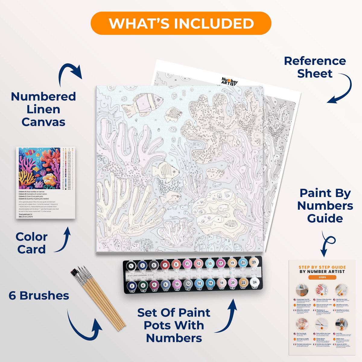 Coral Paradise - Number Artist Paint by Numbers Kits