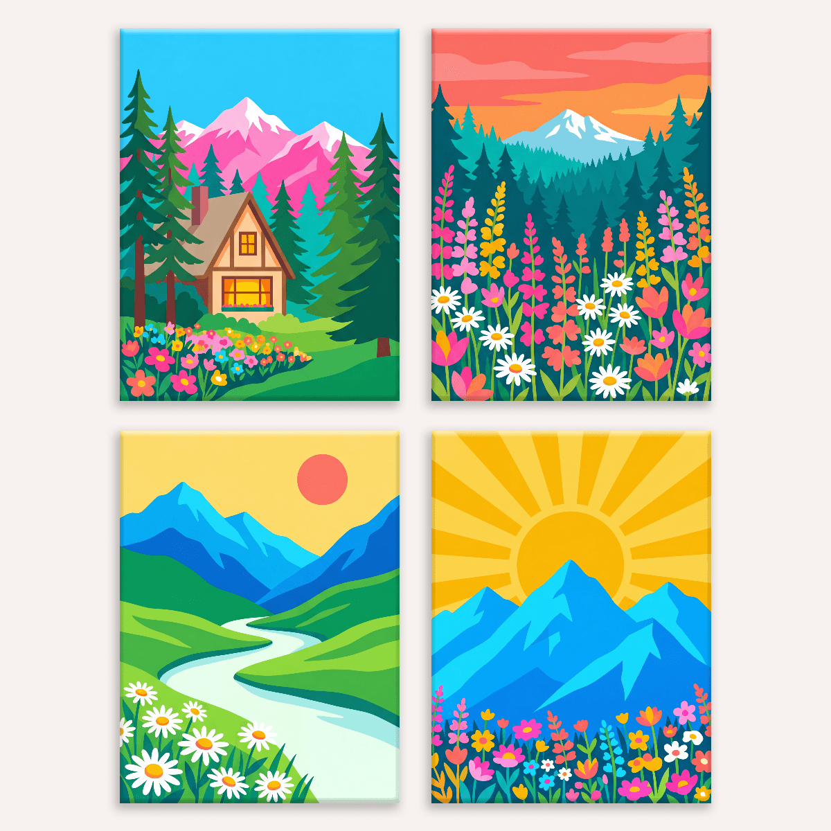 Mountain Wildflowers - Number Artist Paint by Numbers Kits