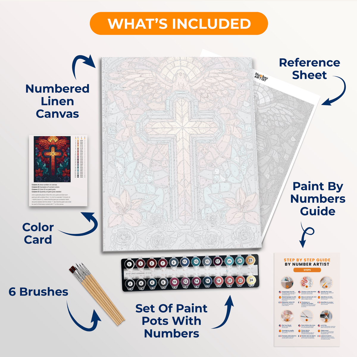 Cross Mosaic - Number Artist Paint by Numbers Kits