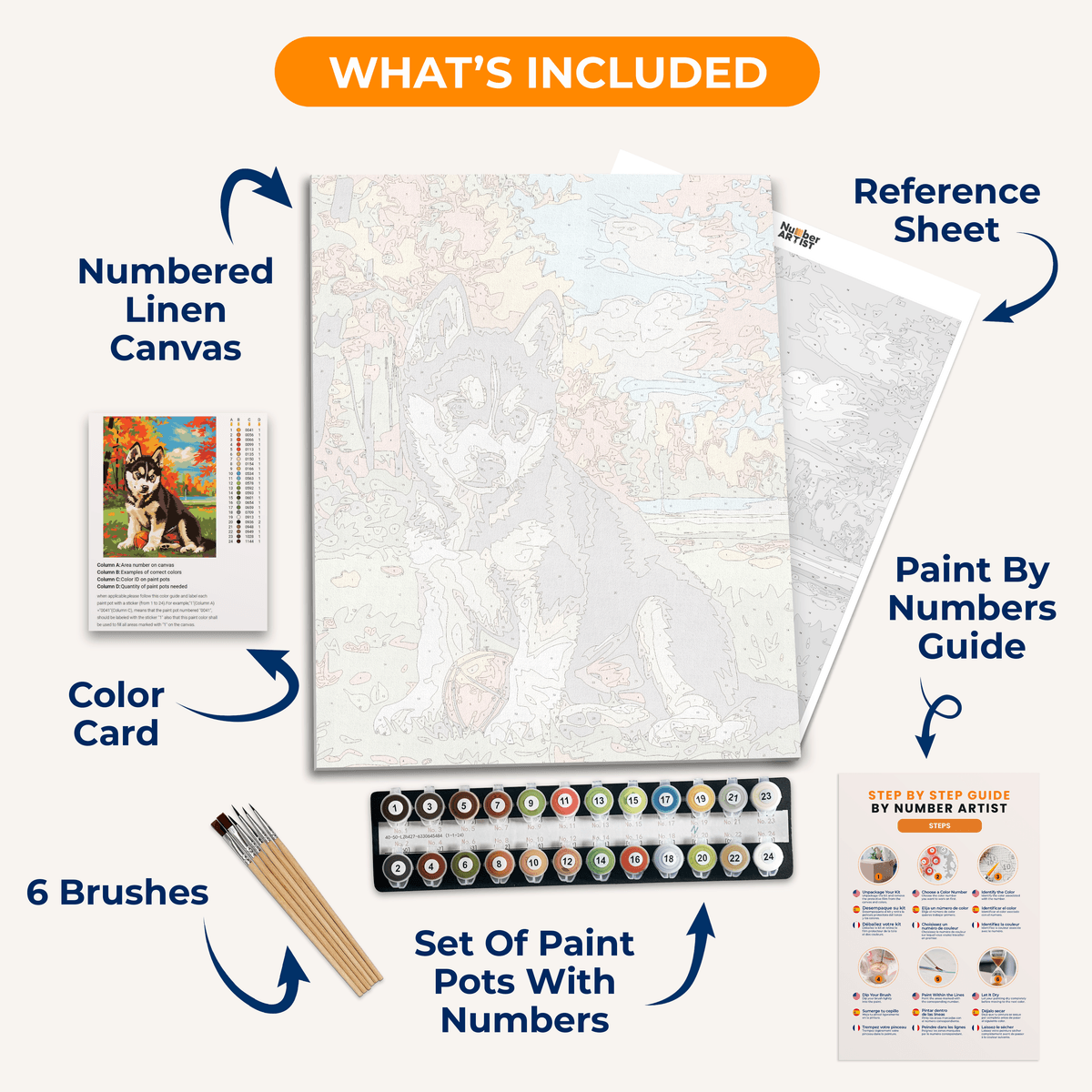 Young Husky - Number Artist Paint by Numbers Kits