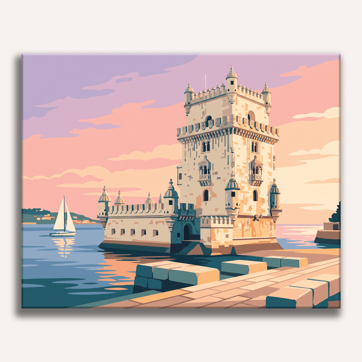 Belem Tower Sunset - Number Artist Paint by Numbers Kits