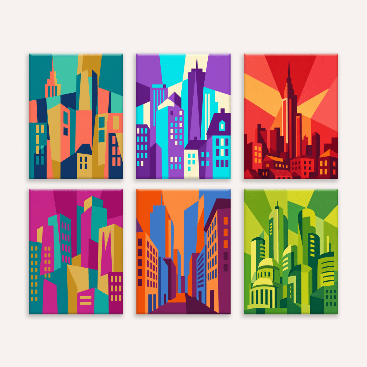 Color Block Cities - Number Artist Paint by Numbers Kits