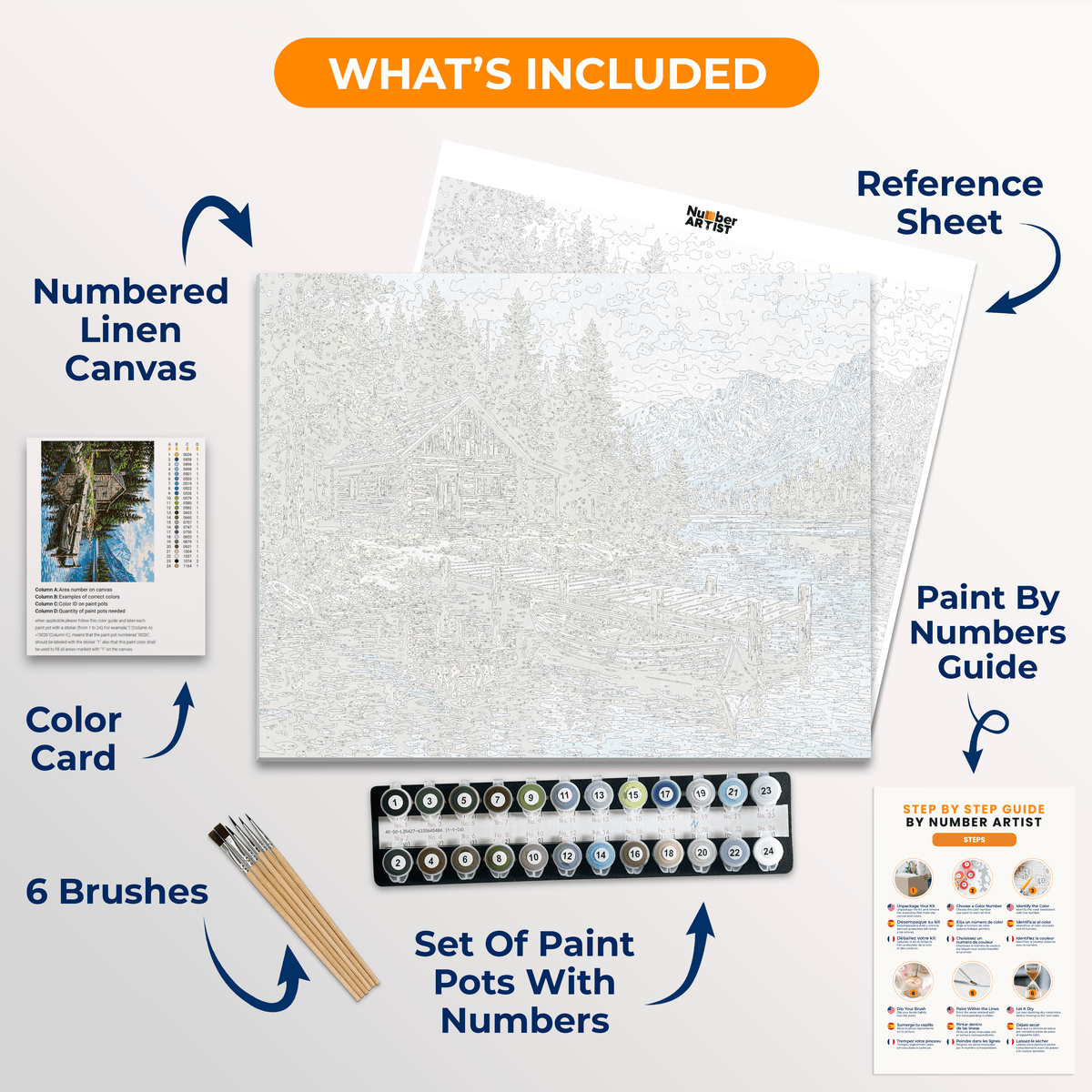 Dockside Cabin - Number Artist Paint by Numbers Kits