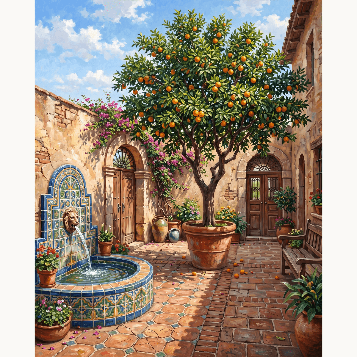 Courtyard Oasis - Number Artist Paint by Numbers Kits
