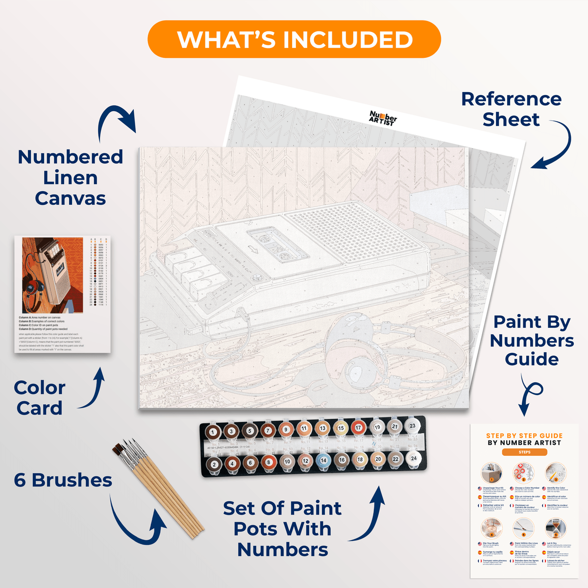 Cassette Recorder - Number Artist Paint by Numbers Kits