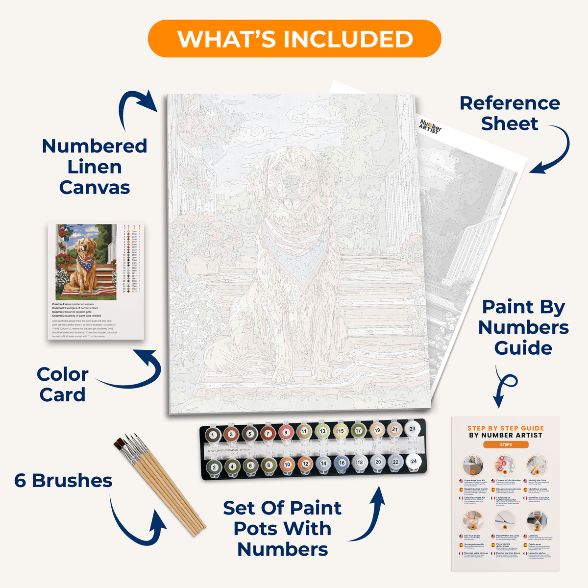 Patriotic Retriever - Number Artist Paint by Numbers Kits