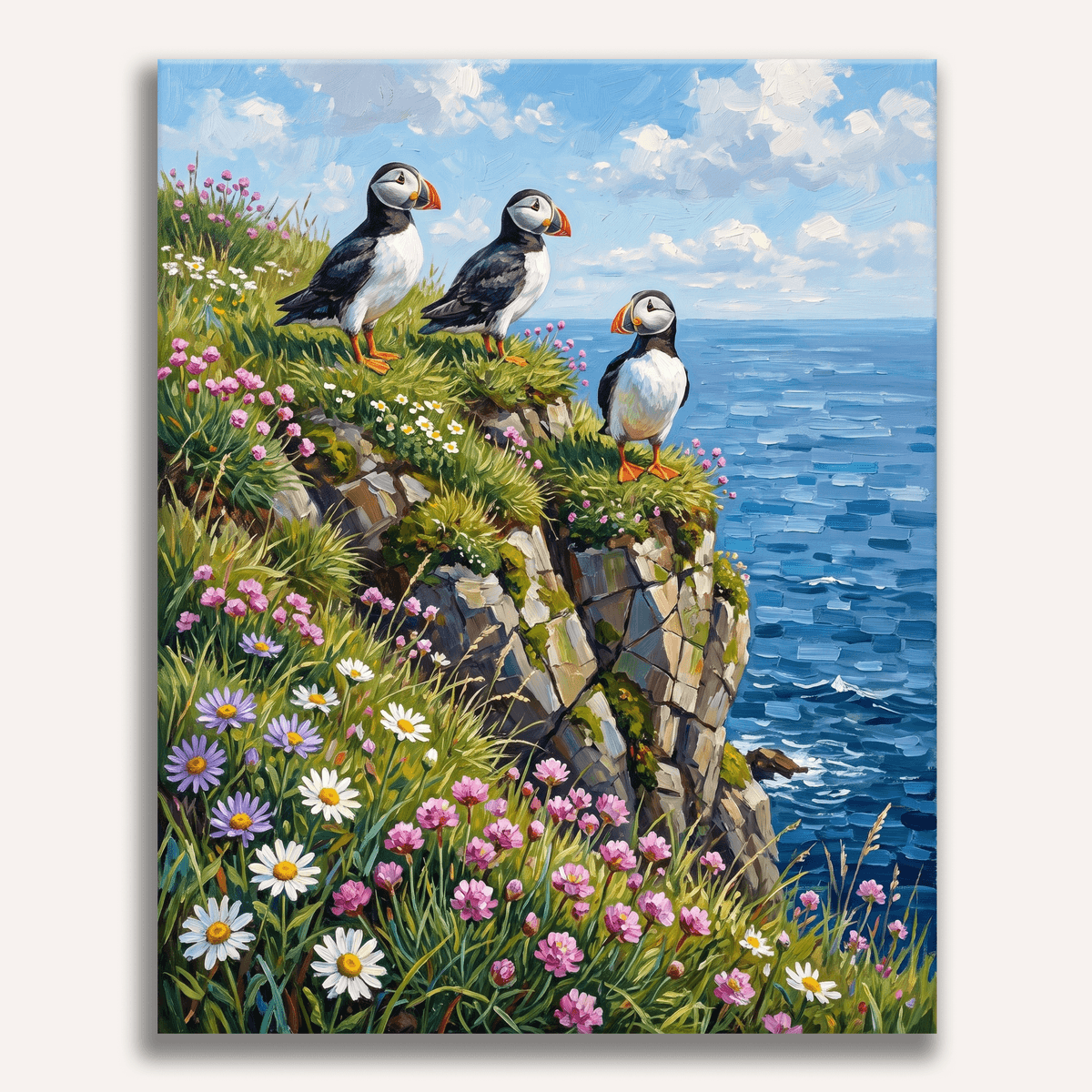 Puffin Cliffside - Number Artist Paint by Numbers Kits