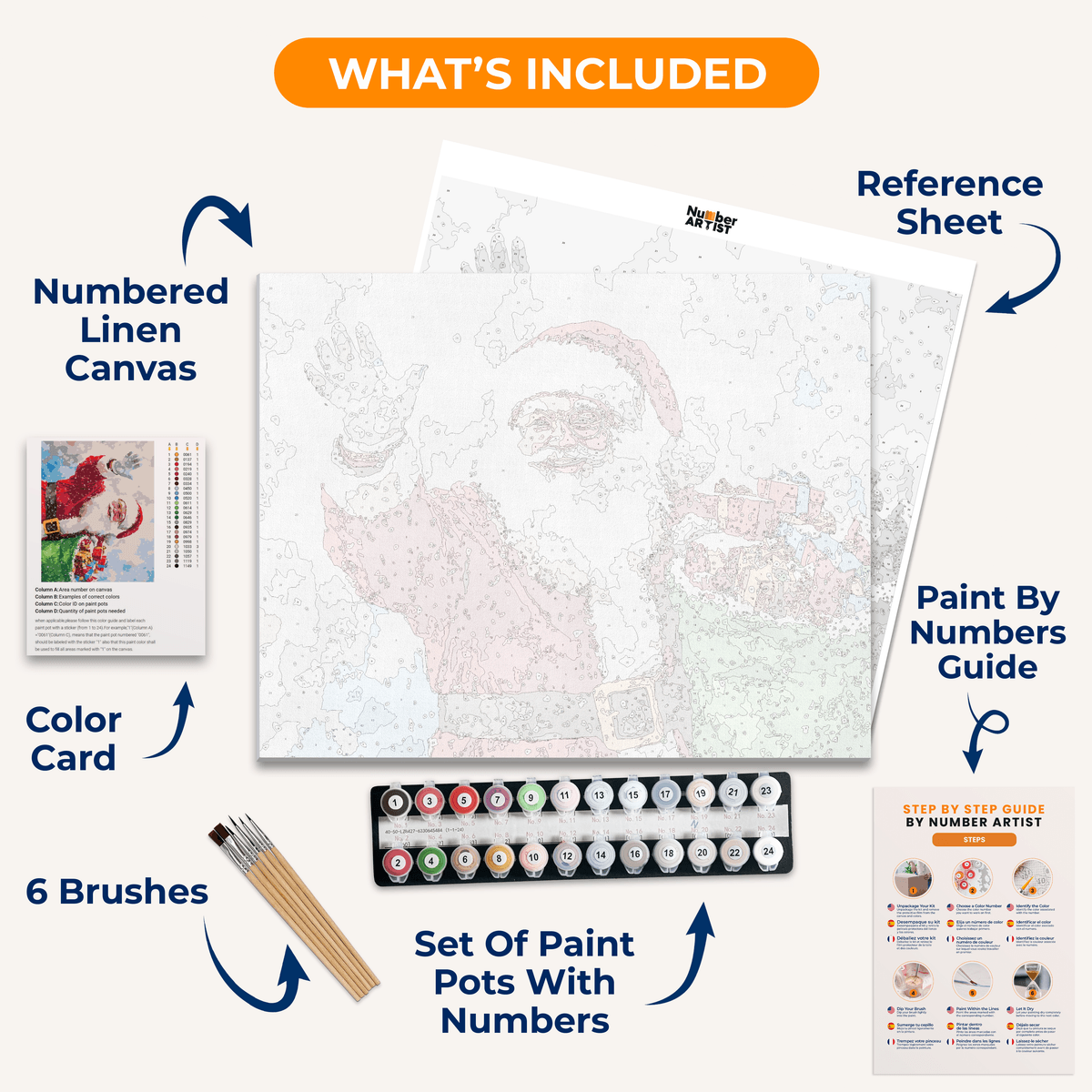 Santa's Greetings - Number Artist Paint by Numbers Kits
