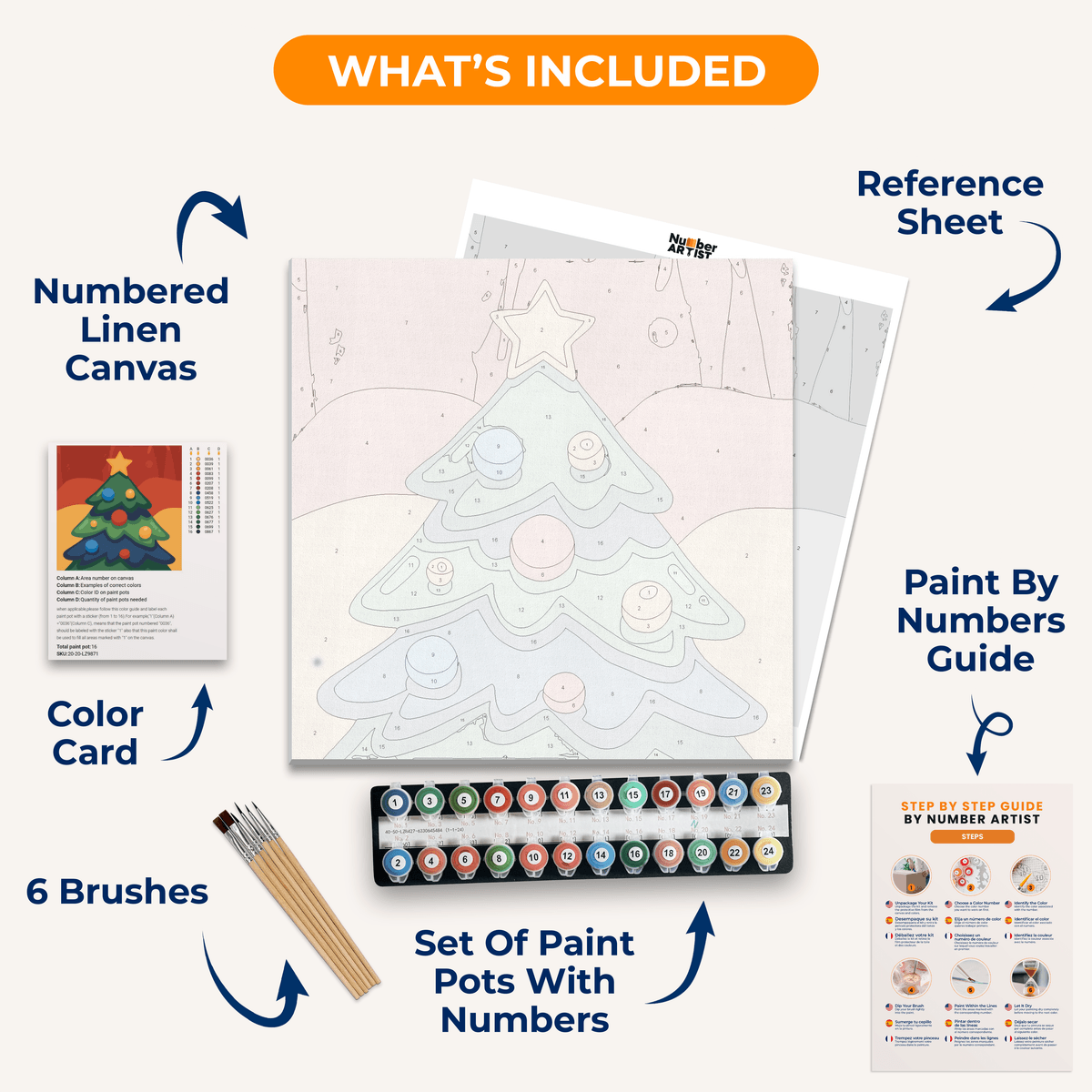 Simple Christmas Tree - Number Artist Paint by Numbers Kits