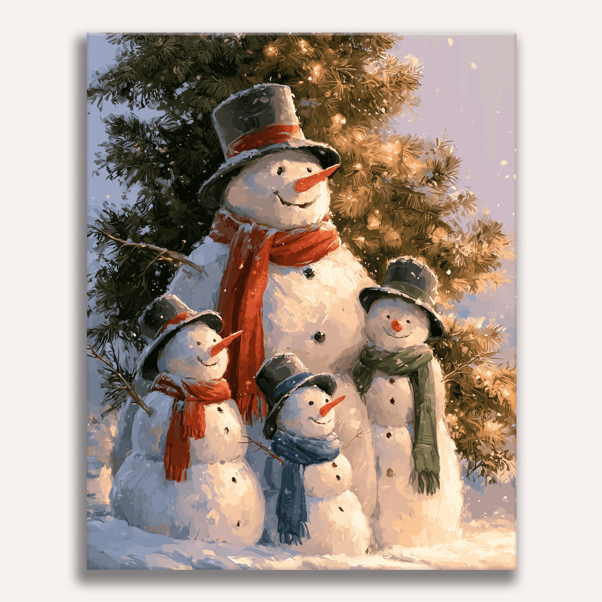 Snowman Family - Number Artist Paint by Numbers Kits