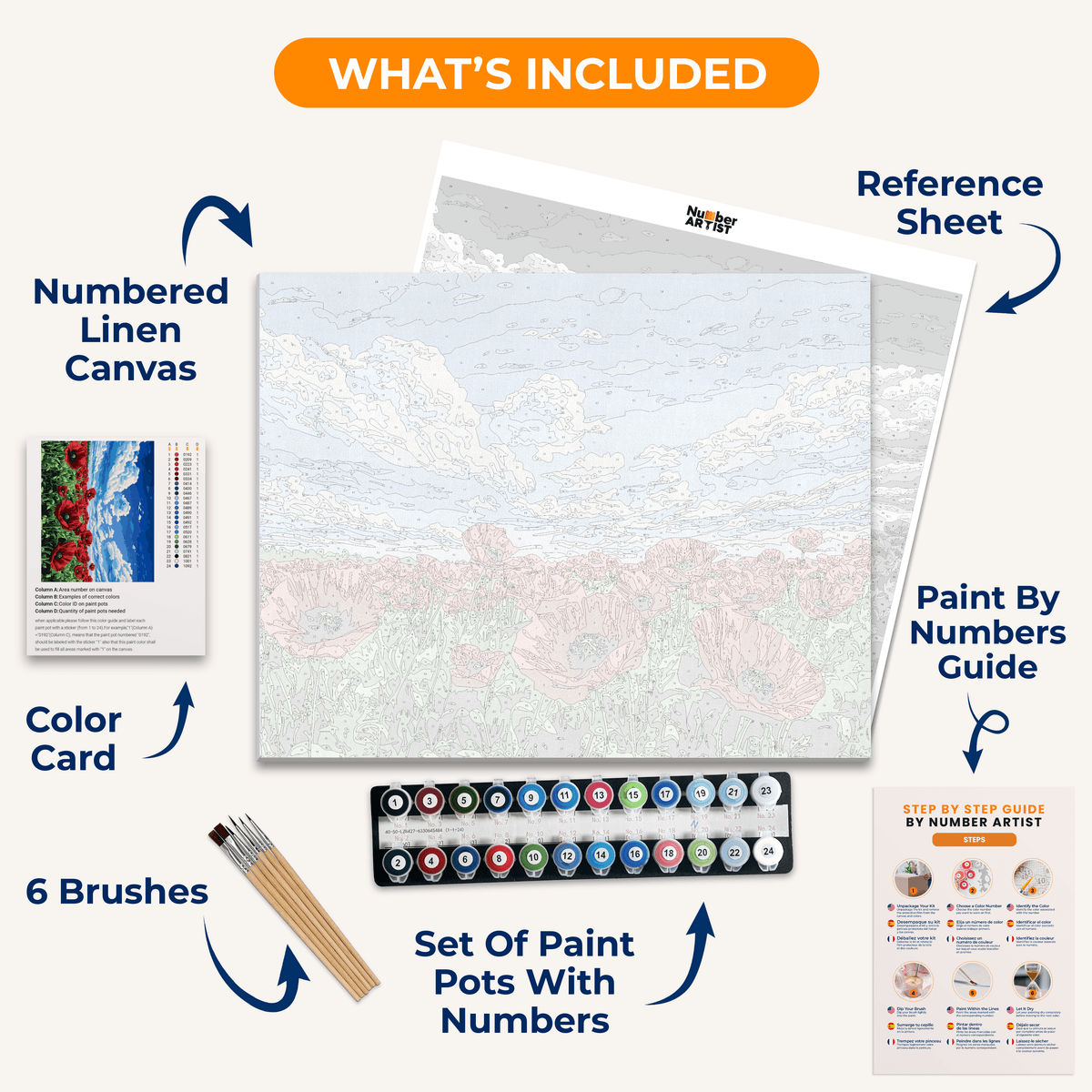 Field of Poppies - Number Artist Paint by Numbers Kits