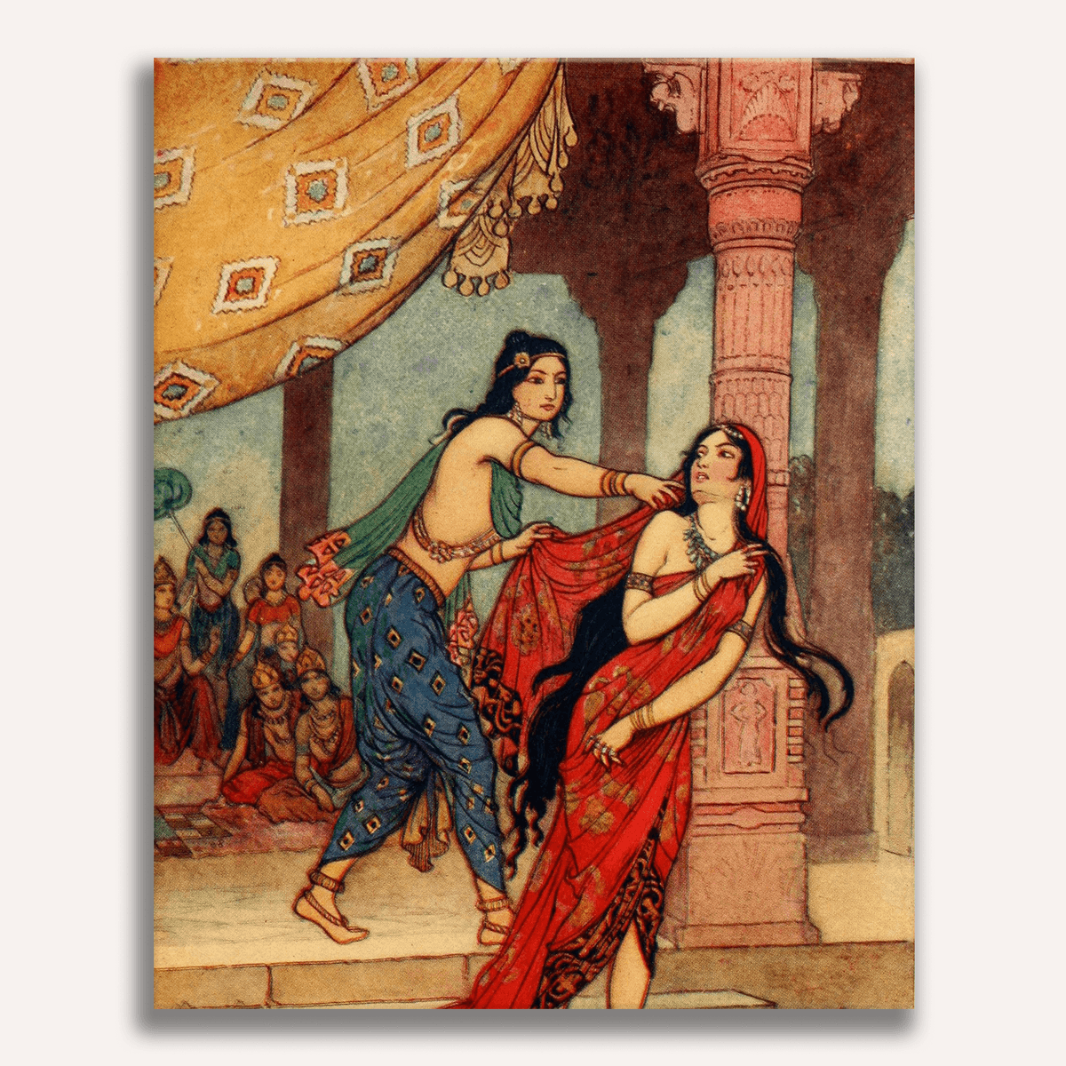The Ordeal of Queen Draupadi by Warwick Goble - Number Artist Paint by Numbers Kits