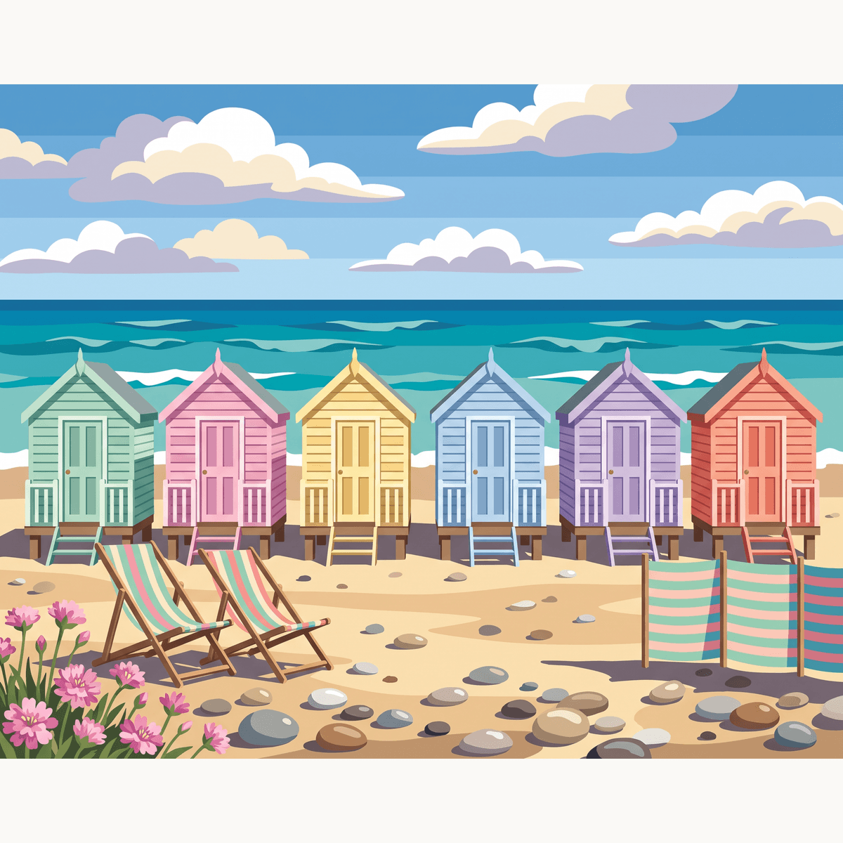 Pastel Beach Days - Number Artist Paint by Numbers Kits