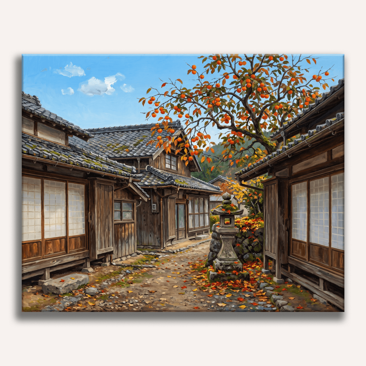 Japanese Village Persimmon - Number Artist Paint by Numbers Kits